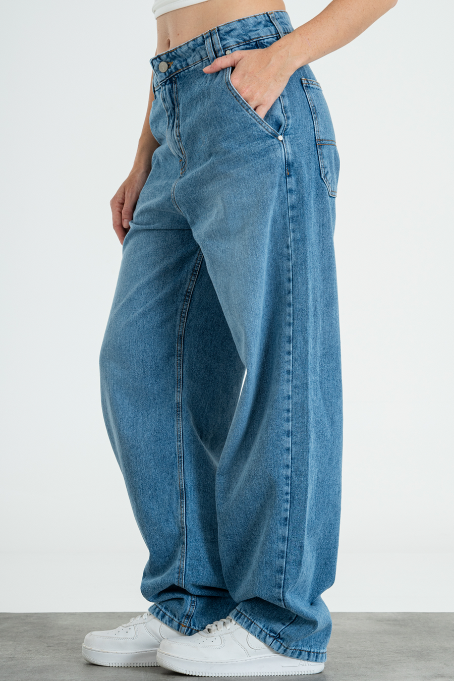 ISOSTASIA JEANS BAGGY TIRO BAJADO AZUL MEDIO