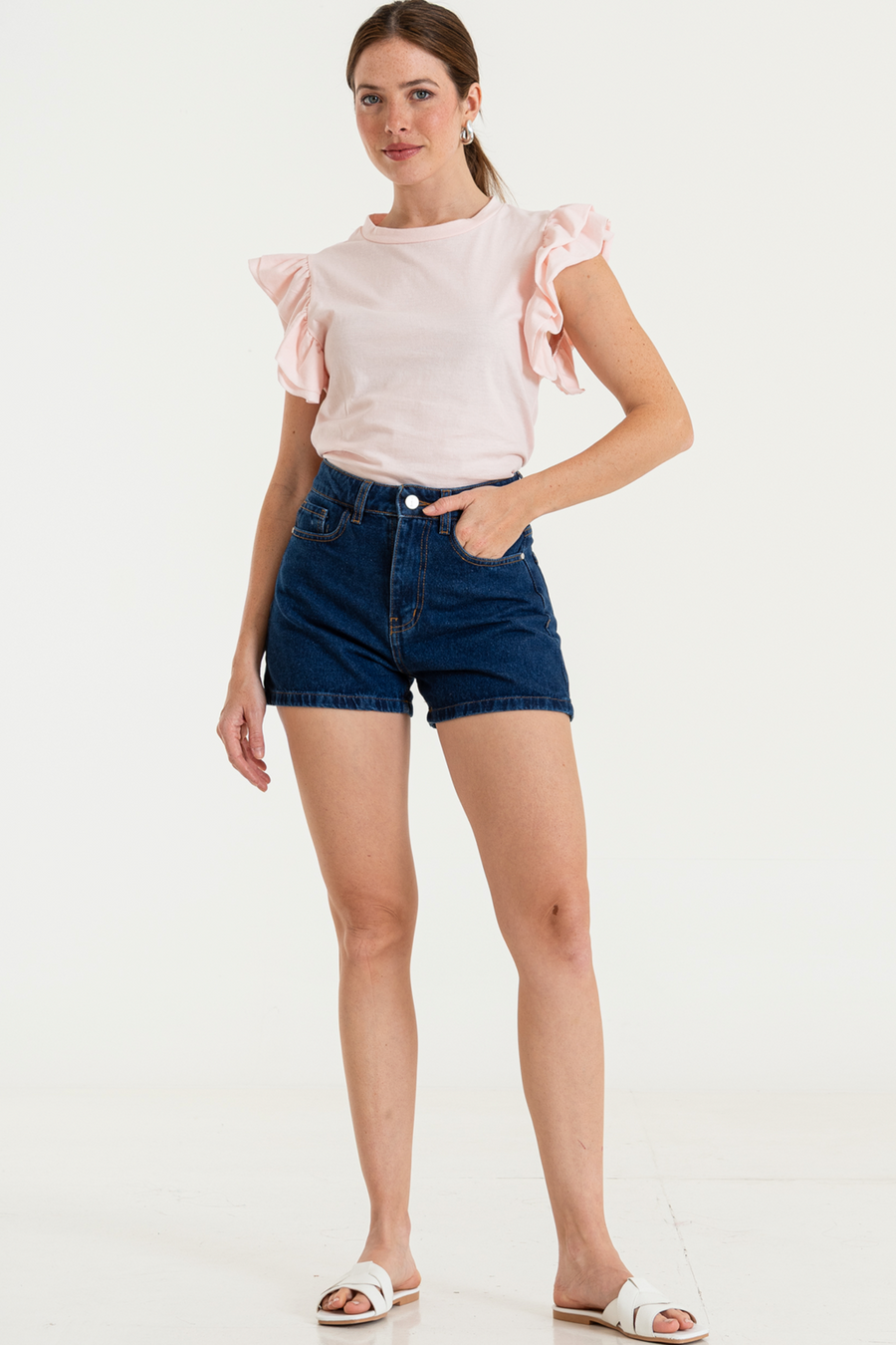 ISOS SHORT AZUL MARINO CON RUEDO