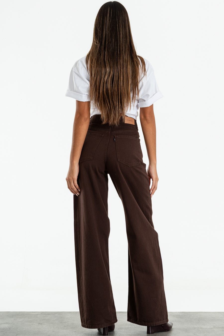 ISOS CHOCO WIDE LEG RIGIDO TIRO ALTO MARRON 34