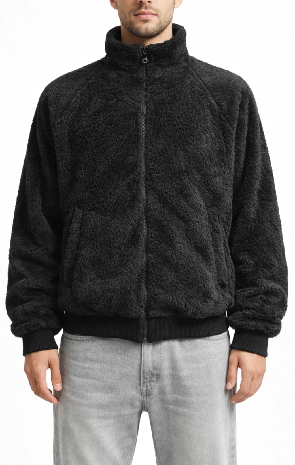 CAMPERA PELUCHE TEDDY NEGRO M