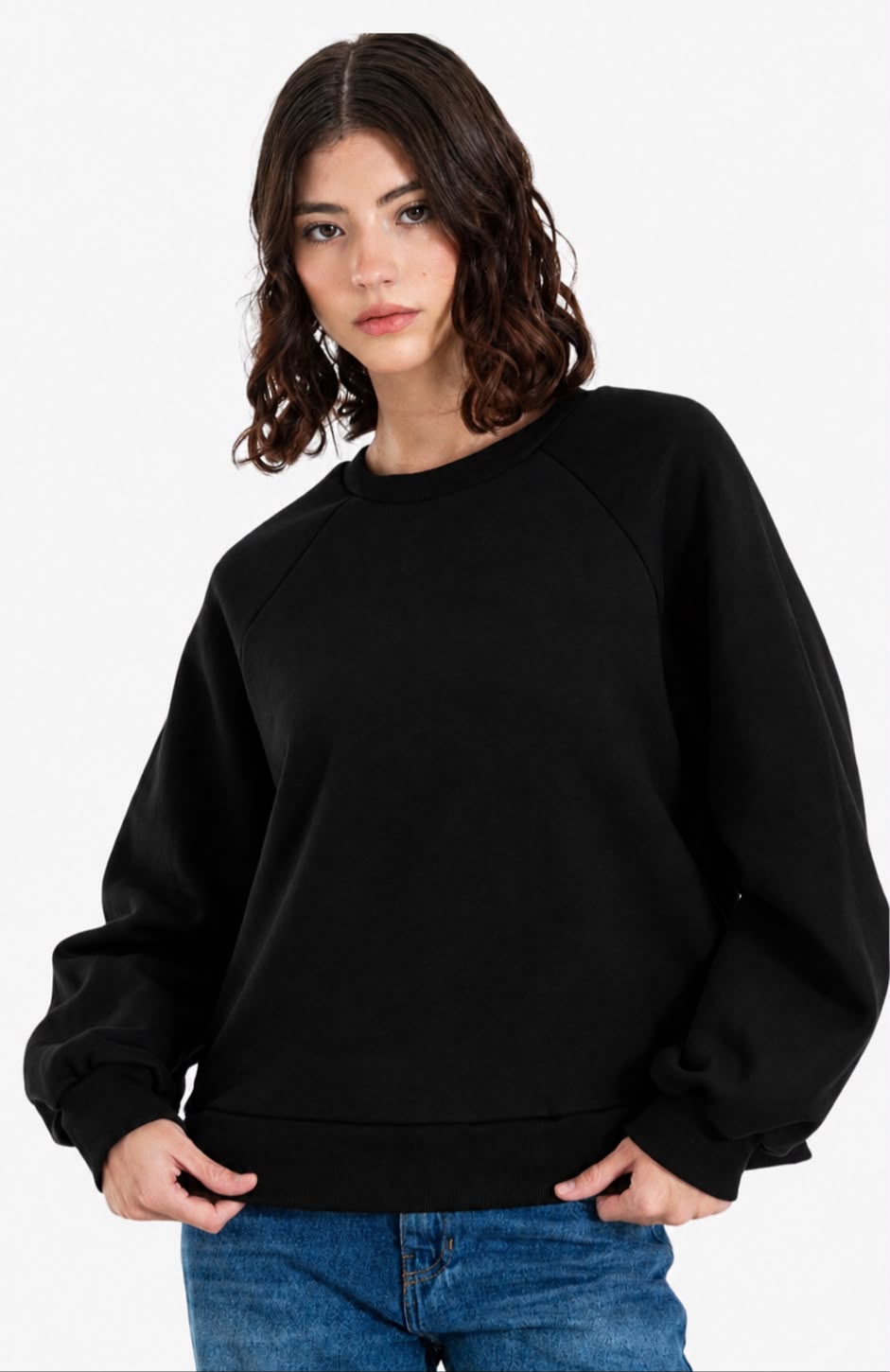 ISOS HOODIE MANGA RANGLAN NEGRO