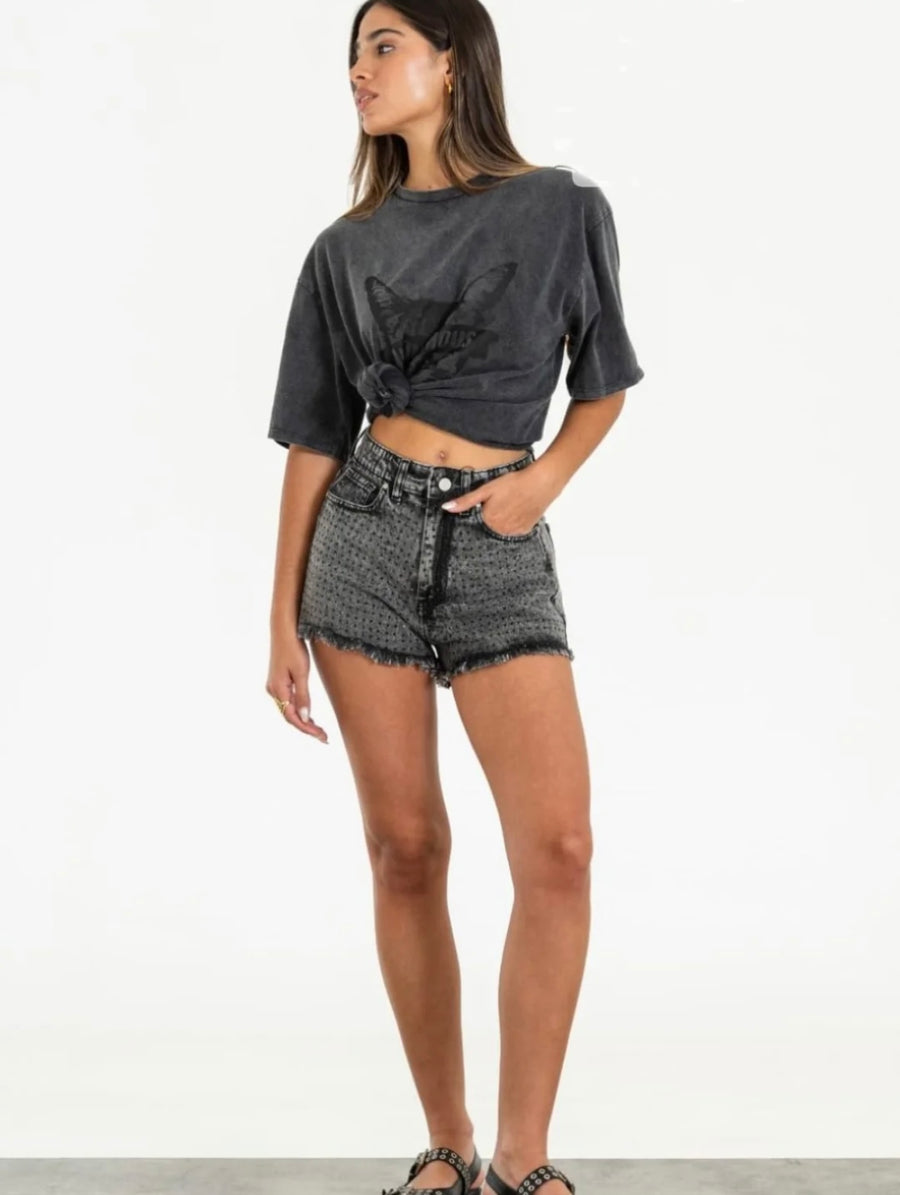 ISOS SHORT NEGRUZCO CON BRILLO NEGRO