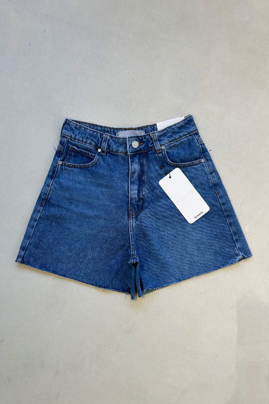 ISOS BERMUDA AZUL MEDIO CON FLECO