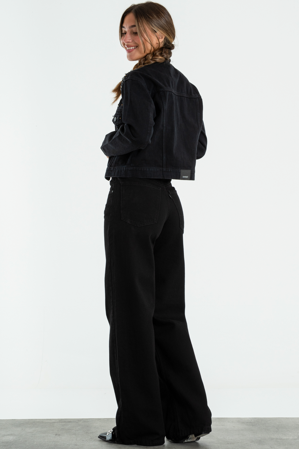 ISOS WIDE LEG RIGIDO CLASICO TIRO ALTO NEGRO