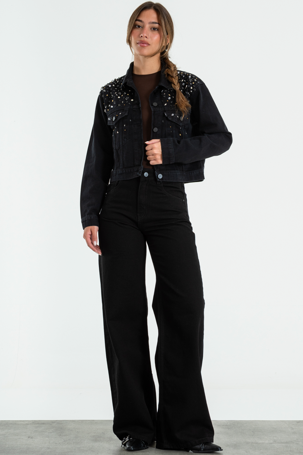 ISOS WIDE LEG RIGIDO CLASICO TIRO ALTO NEGRO