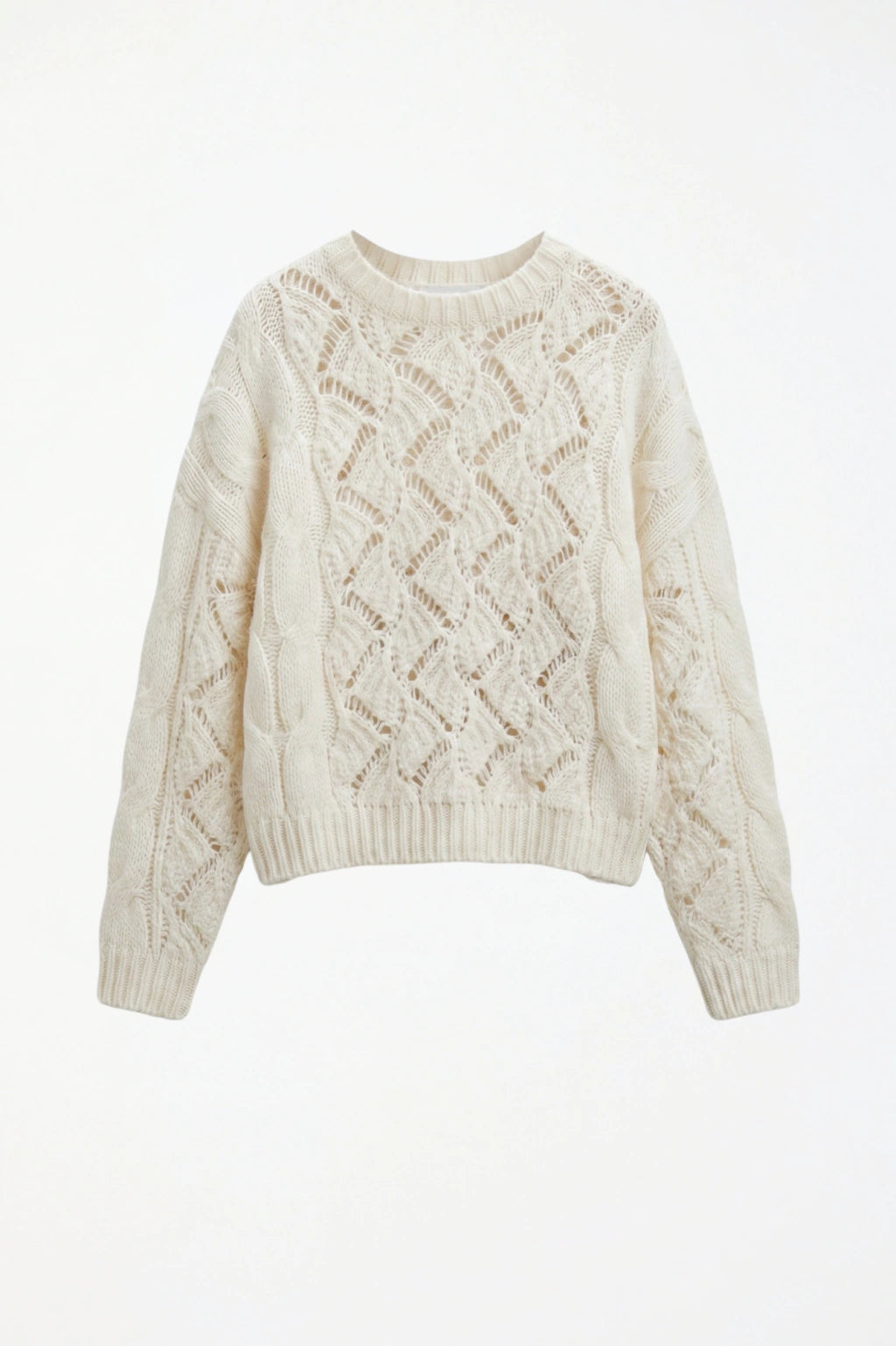 SUETER PUNTO CALADO CREMA