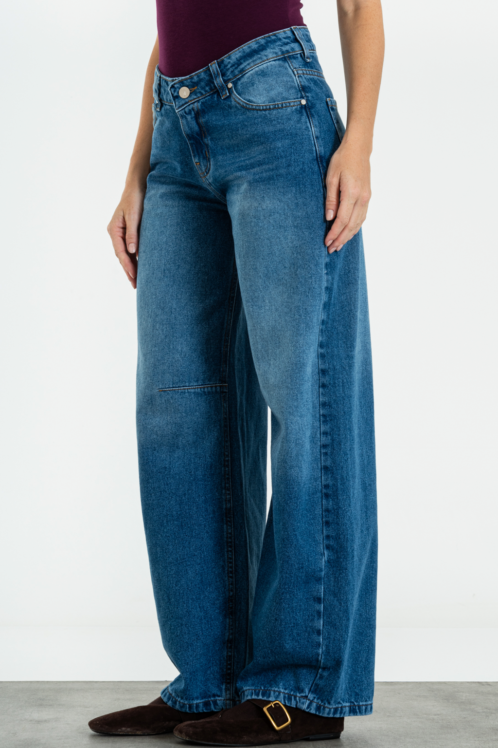 ISOS JEANS BAGGY TIRO BAJO RÍGIDO AZUL 34