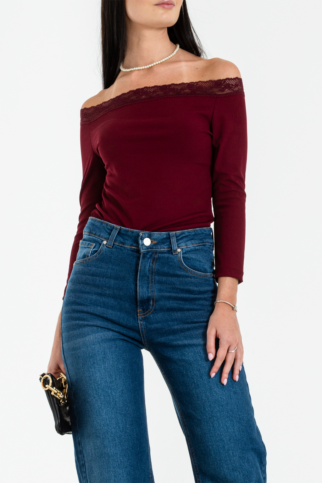 ISOS JEANS WIDED LEG ELASTIZADO TIRO ALTO SIN RUEDO AZUL