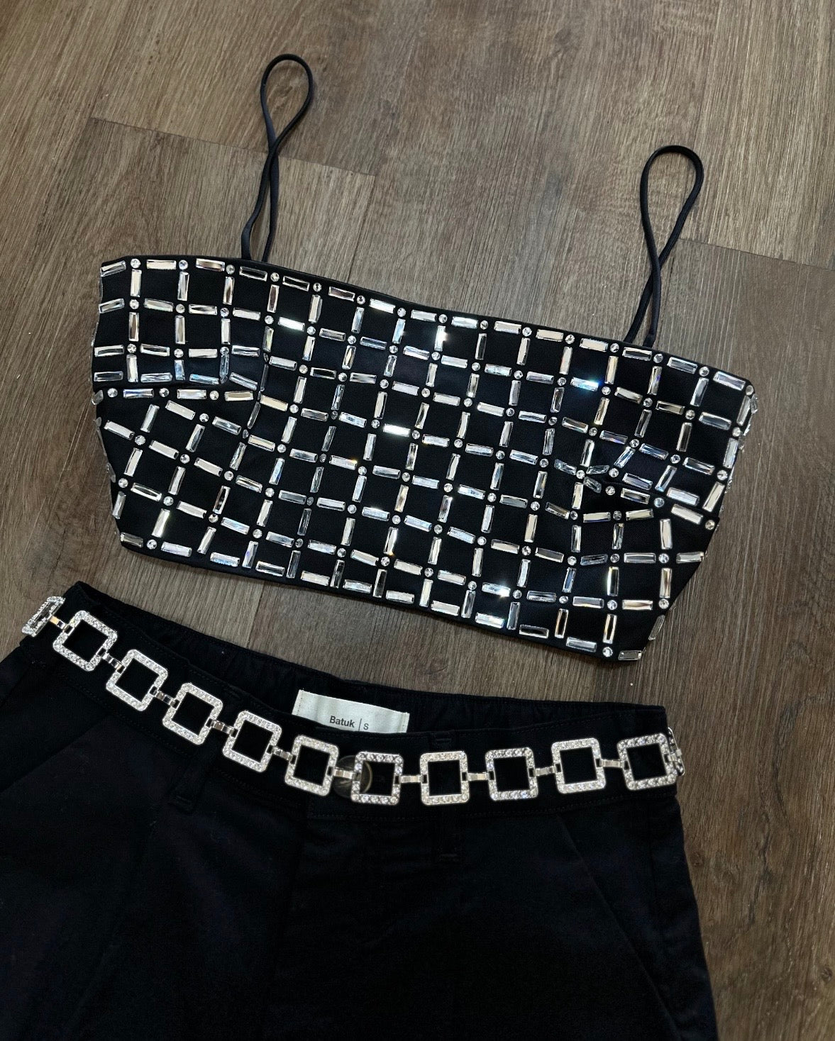 UNICORN TOP NEGRO CON ESTRAS