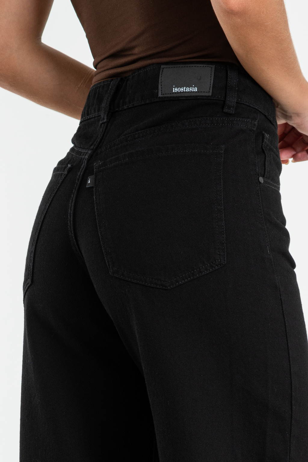 ISOS WIDE LEG RIGIDO CLASICO TIRO ALTO NEGRO