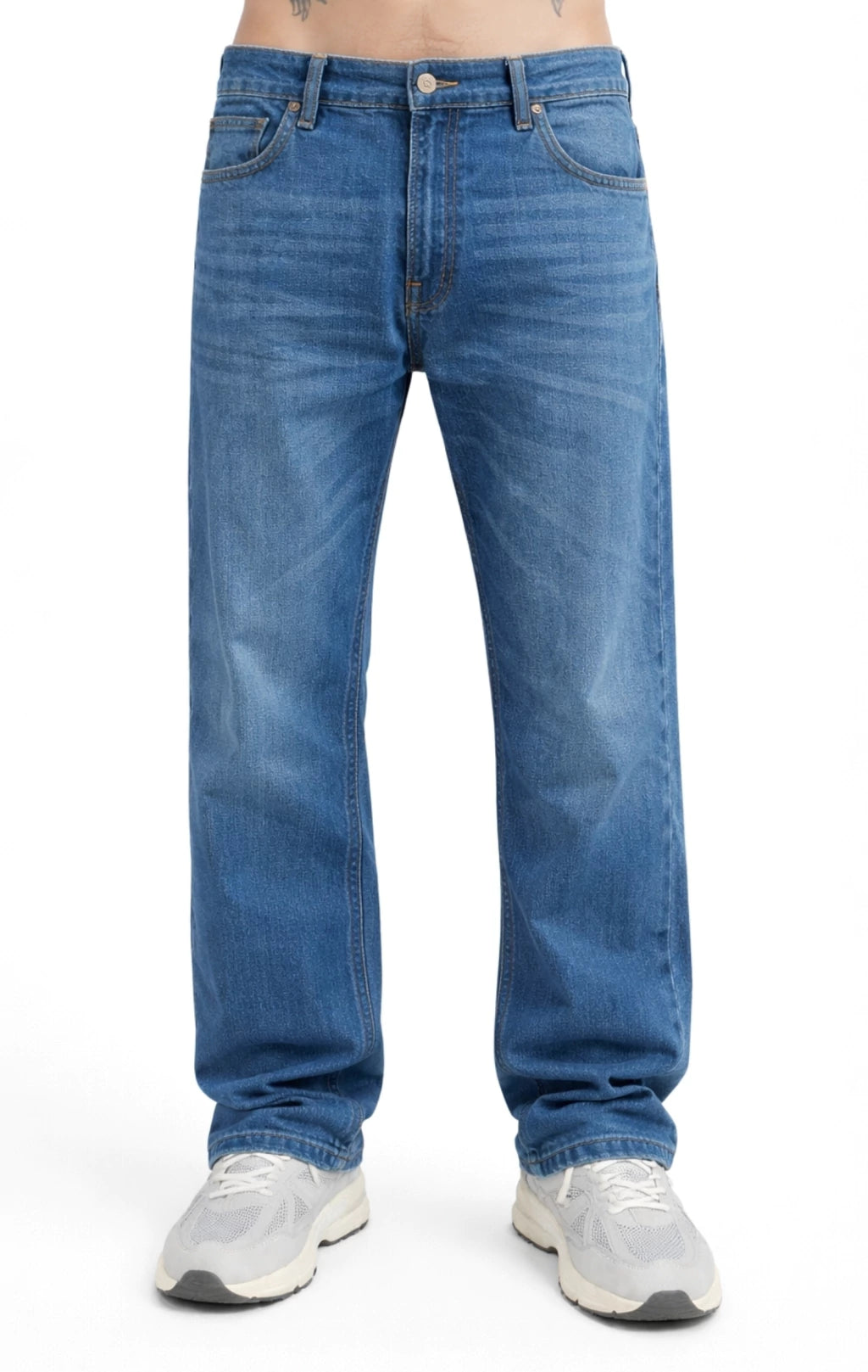 JEANS RECTO RÍGIDO AZUL
