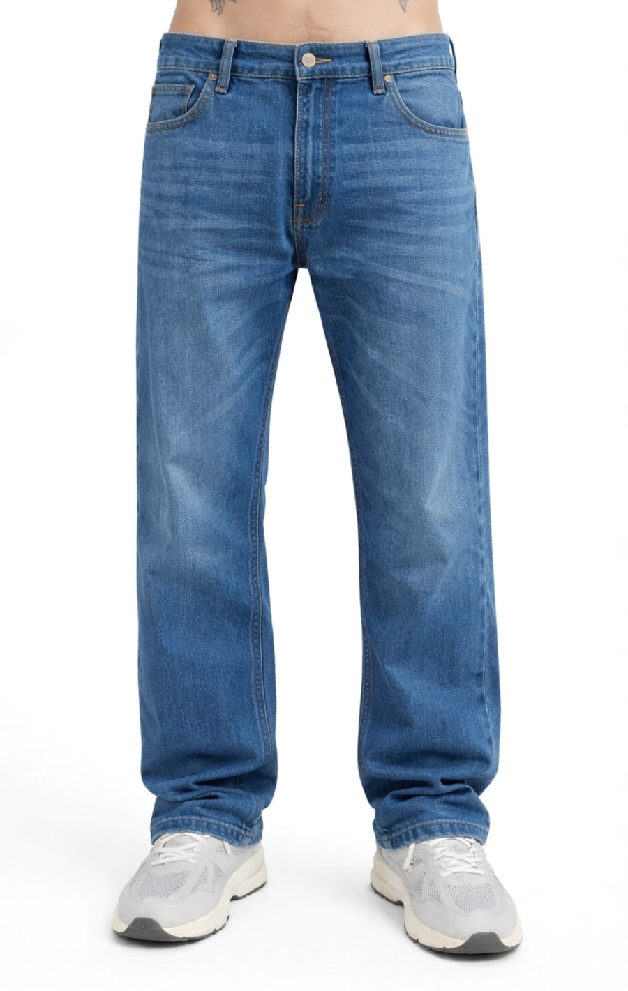 JEANS RECTO RÍGIDO AZUL