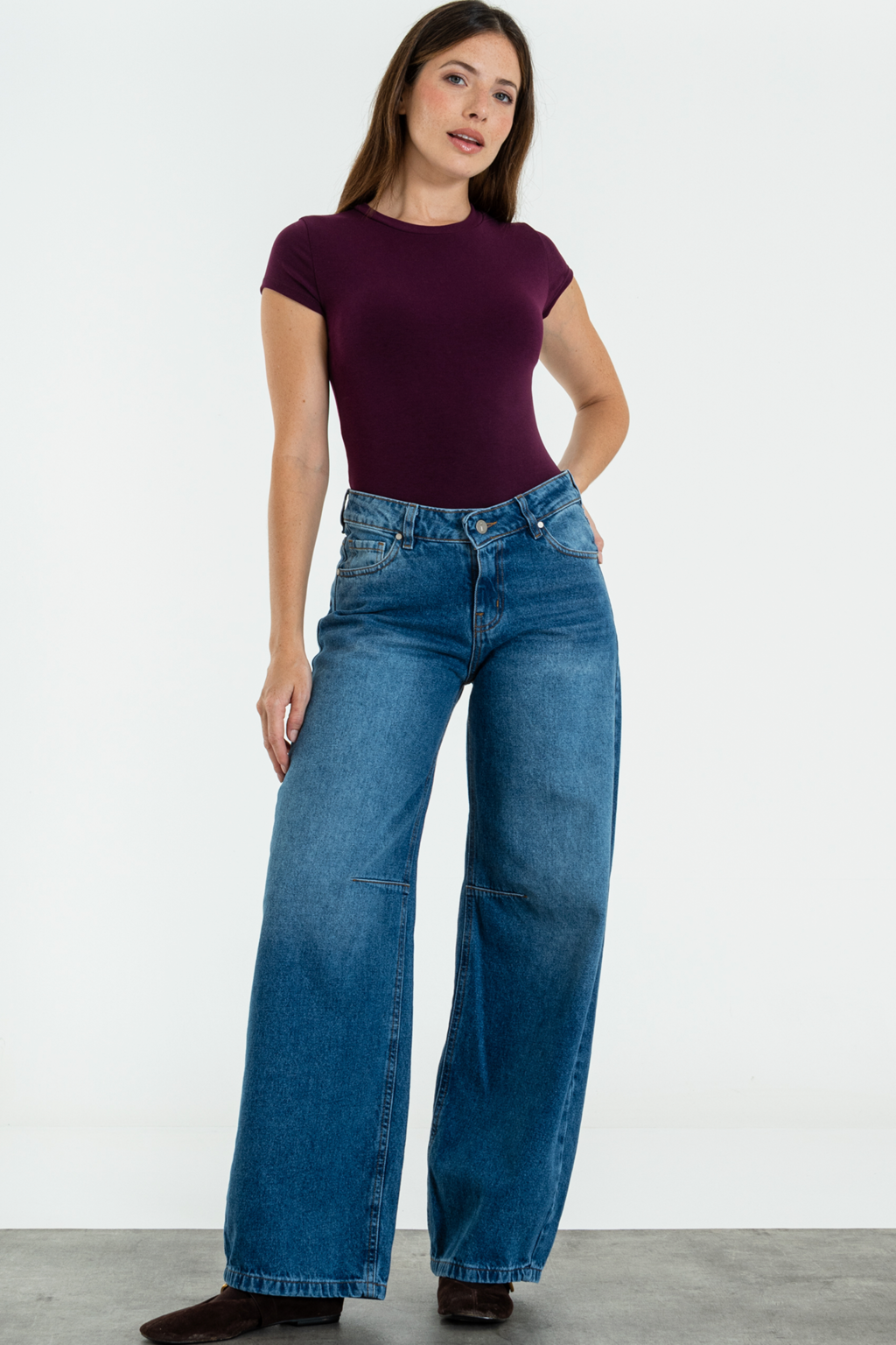ISOS JEANS BAGGY TIRO BAJO RÍGIDO AZUL 34