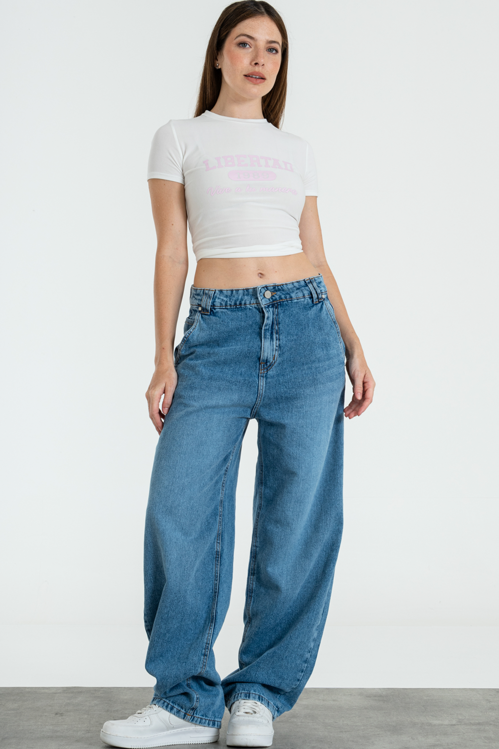 ISOSTASIA JEANS BAGGY TIRO BAJADO AZUL MEDIO