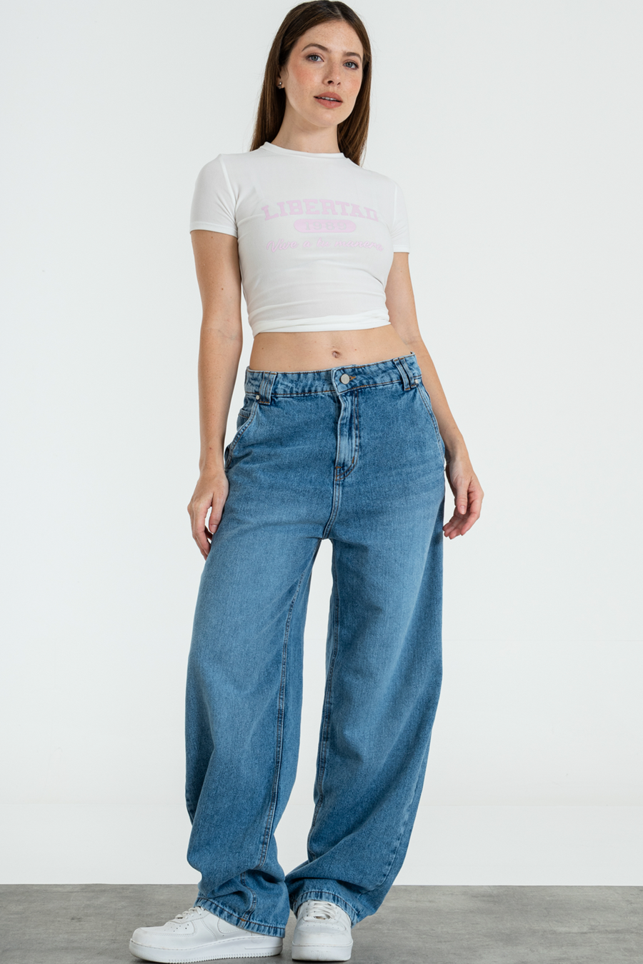 ISOSTASIA JEANS BAGGY TIRO BAJADO AZUL MEDIO