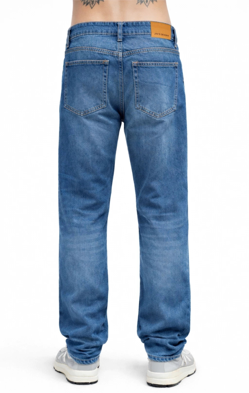 JEANS RECTO RÍGIDO AZUL
